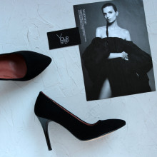 Туфлі-човники з чорної замші Арт. 35-1