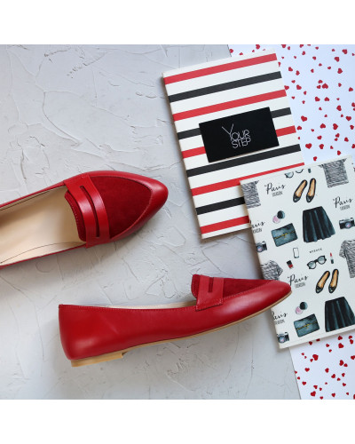 Балетки червоного кольору Арт. 16-3