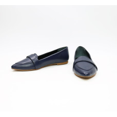 Шкіряні балетки з гострим носком в синьому відтінку — стиль і комфорт щодня (Арт. 17‑7П)