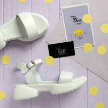 Босоніжки з білої шкіри Арт. 10-5/194