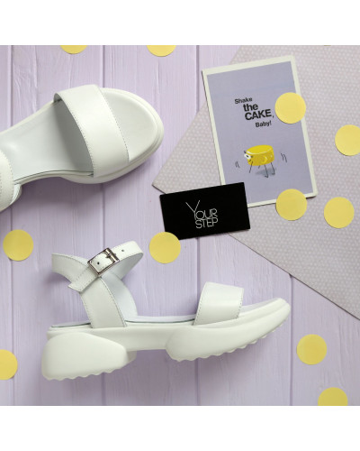 Босоніжки з білої шкіри Арт. 10-5/194