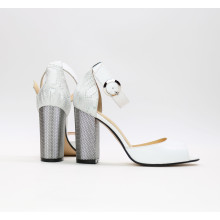 Босоніжки білого кольору на підборах Арт. 95-6/42Serebro