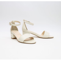 Босоніжки з бежевої шкіри на підборах Арт.: 615-3/415-32Ок