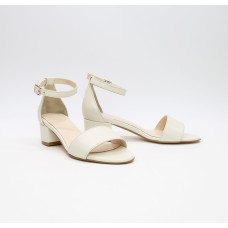 Босоніжки з бежевої шкіри на підборах Арт.: 615-3/415-32Ок