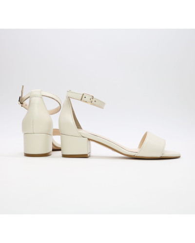 Босоніжки з бежевої шкіри на підборах Арт.: 615-3/415-32Ок