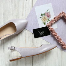 Женские слингбеки из лиловой кожи с блестками – стильный блеск лета 2026 (Арт. 17-5)