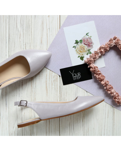 Слингбеки из лиловой кожи с блестками (арт. 17-5)