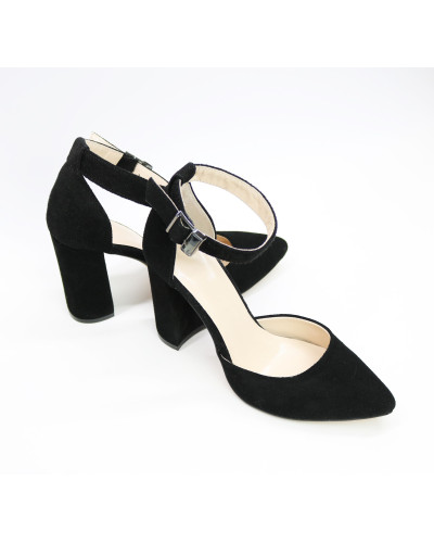 Босоніжки з натуральної замші чорного кольору Арт. 35-7/44Ок