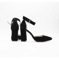 Босоніжки з натуральної замші чорного кольору Арт. 35-7/44Ок