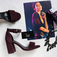 Замшеві босоніжки на підборах Арт. 853-3/48Ок