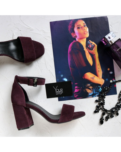 Замшеві босоніжки на підборах Арт. 853-3/48Ок