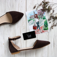 Босоніжки кольору шоколад з гострим носом Арт.: 17-3