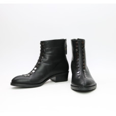 Ботинки из черной кожи с фурнитурой Арт. 306-6