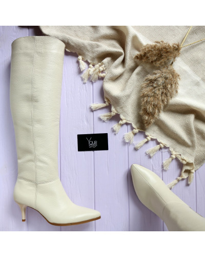 Шкіряні класичні чоботи на шпильці Арт. 657-14/36