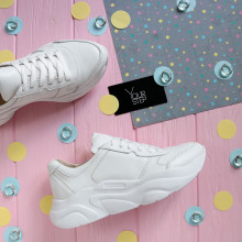 Білі кросівки з натуральної шкіри Арт. Т-3/21913