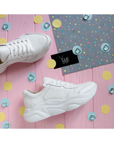 Білі кросівки з натуральної шкіри Арт. Т-3/21913