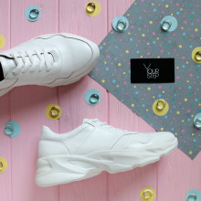 Кросівки із білої шкіри Арт. Kr-4/188