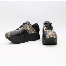 Кросівки із чорної шкіри Арт. Kr-1/21873