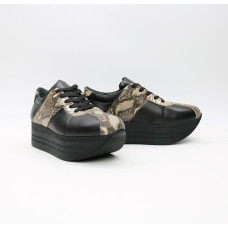 Кросівки із чорної шкіри Арт. Kr-1/21873