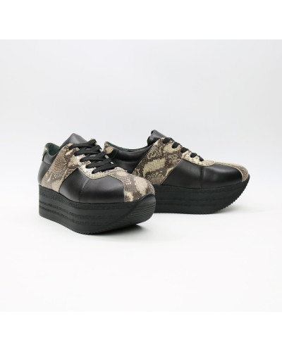 Кросівки із чорної шкіри Арт. Kr-1/21873