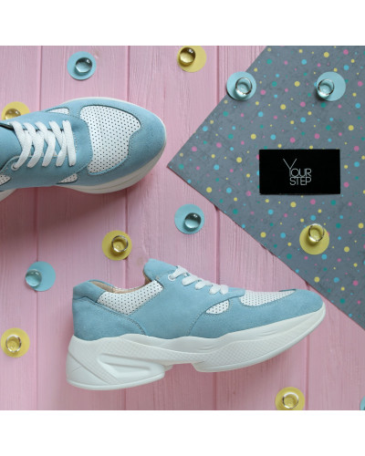 Кросівки з блакитної замші Арт. 15-2/176