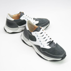 Кросівки сірого кольору з білими вставками Арт. Om-1(Крос3)