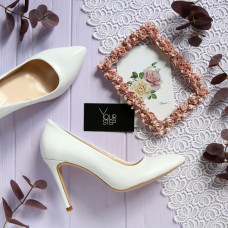 Туфлі-човники з білої шкіри Арт. 35-1/60Ок