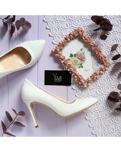 Туфлі-човники з білої шкіри Арт. 35-1/60Ок