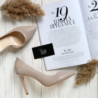 Туфлі-човники з бежевої шкіри Арт. 35-5/60Ок