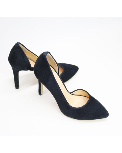 Туфлі-човники з синього велюру Арт. 35-5/60Ок