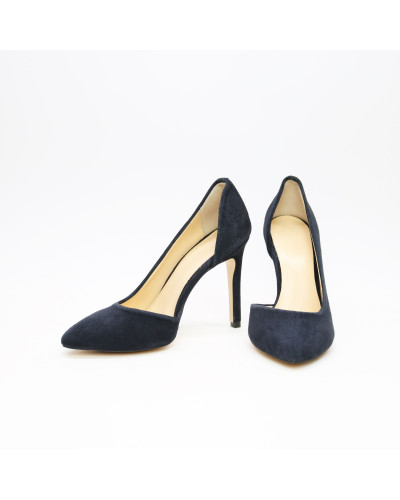 Туфлі-човники з синього велюру Арт. 35-5/60Ок