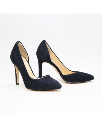 Туфлі-човники з синього велюру Арт. 35-5/60Ок