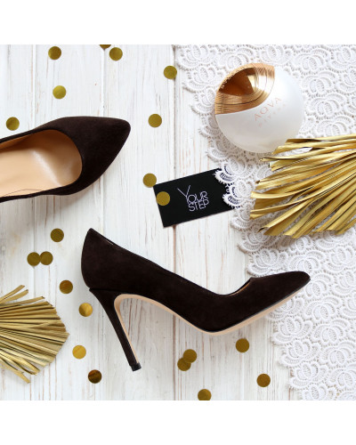 Туфлі-човники кольору шоколад Арт. 35-1/60Ок