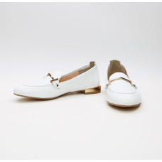 Білі шкіряні лофери Арт. 156-1/33-2578