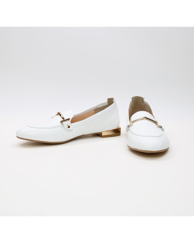 Білі шкіряні лофери Арт. 156-1/33-2578