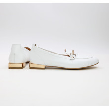 Білі шкіряні лофери Арт. 156-1/33-2578