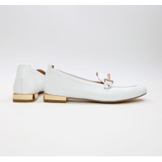 Білі шкіряні лофери Арт. 156-1/33-2578