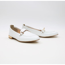 Білі шкіряні лофери Арт. 156-1/33-2578