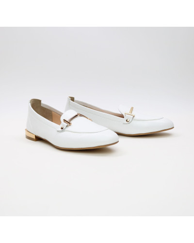 Білі шкіряні лофери Арт. 156-1/33-2578