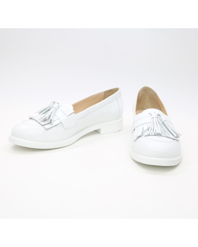 Лофери із білої шкіри Арт. 05-15(Ms)