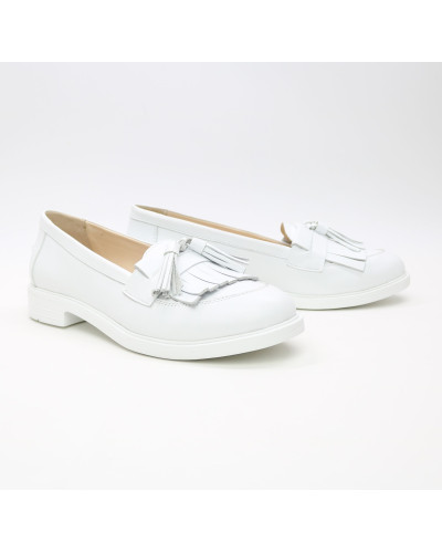 Лофери із білої шкіри Арт. 05-15(Ms)