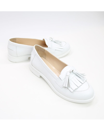 Лофери із білої шкіри Арт. 05-15(Ms)