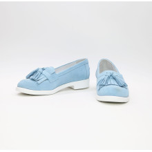 Голубые замшевые лоферы Арт. 05-15(Ms)
