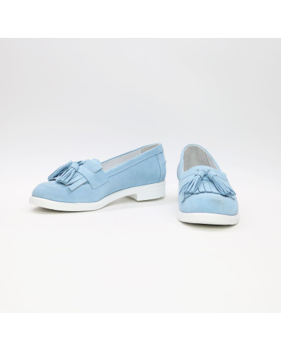 Блакитні  замшеві лофери Арт. 05-15(Ms)