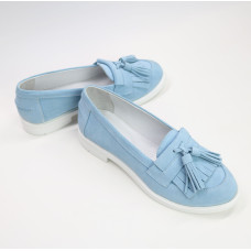Блакитні замшеві лофери Арт. 05-15(Ms)