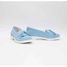 Голубые замшевые лоферы Арт. 05-15(Ms)