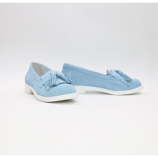 Блакитні замшеві лофери Арт. 05-15(Ms)