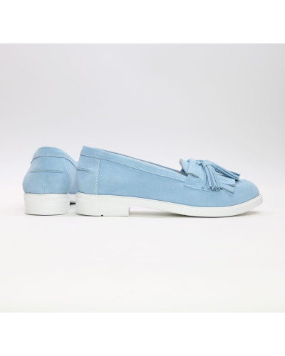 Блакитні  замшеві лофери Арт. 05-15(Ms)