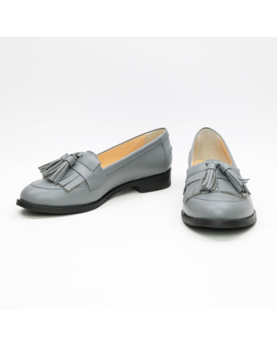 Лофери із сірої шкіри Арт. 05-15 (Mar4)