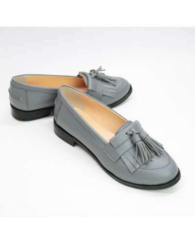 Лофери із сірої шкіри Арт. 05-15 (Mar4)